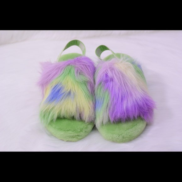 Ugg Women's Fluff Yeah Slide Slipper 1117326 Apple Tie Dye - Picture 2 of 7